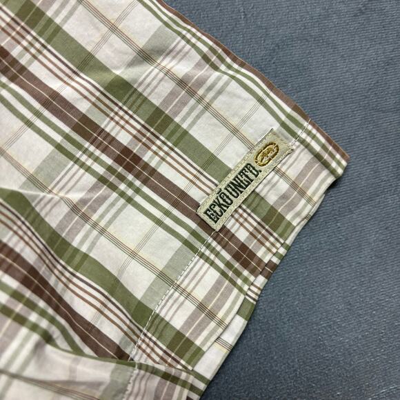 Ecko Unltd Plaid Western Shirt XL Button Down Streetwear Skater 90’s Embroidered - Picture 7 of 14